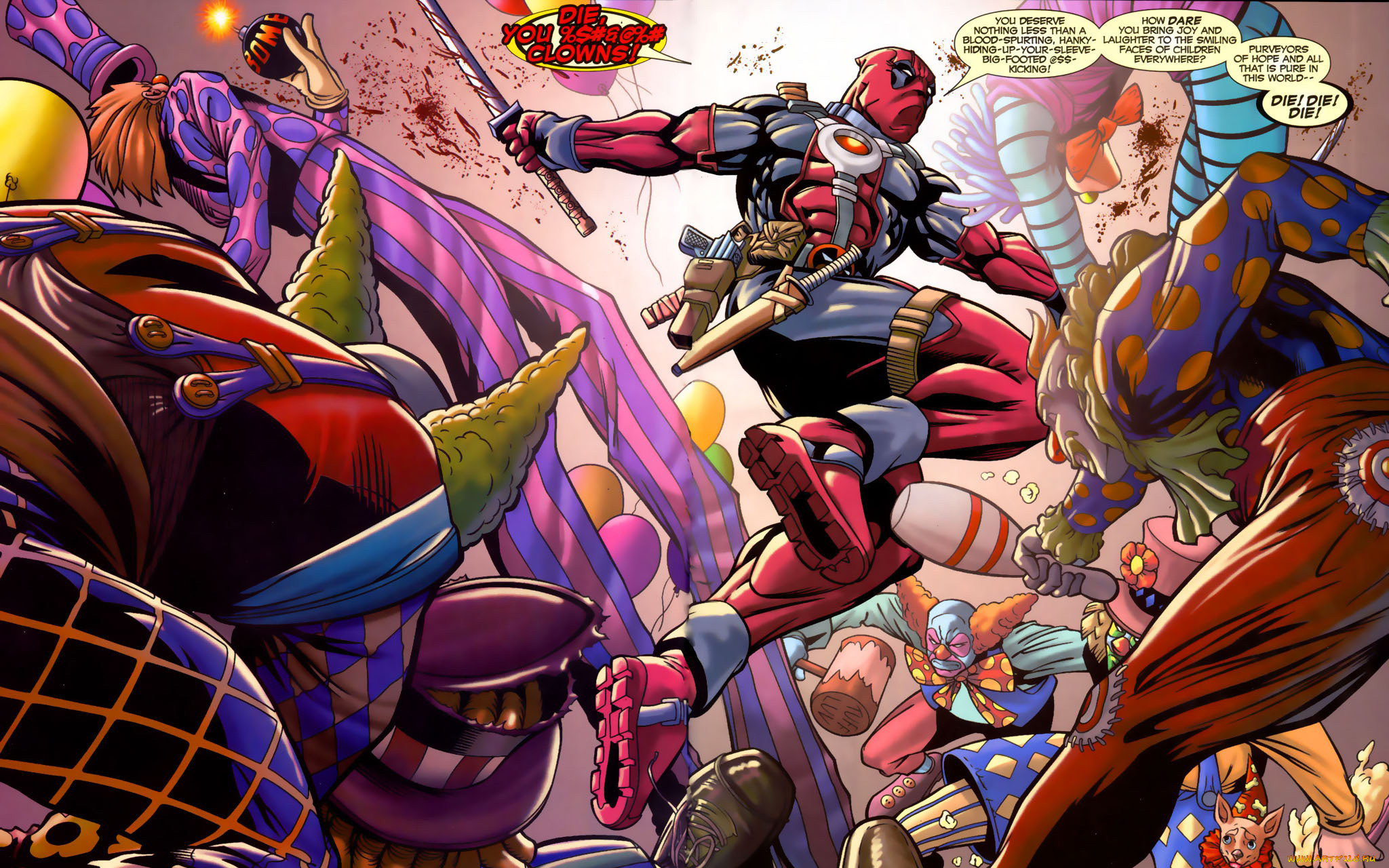 , , ninja, gun, deadpool, marvel, comics